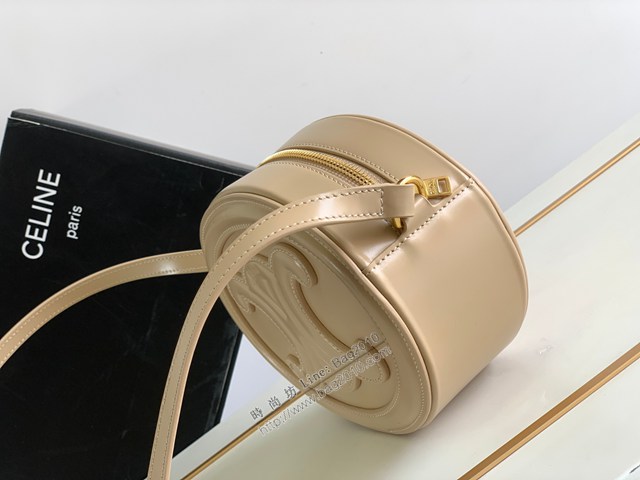Celine專櫃2022新款OVAL CUIR TRIOMPHE大光滑牛皮革橢圓形手袋 賽琳大月餅包 sldj2357